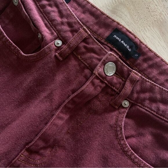 Frank And Oak Cranberry/ Maroon Tapered Stevie Jeans Women’s 27 - Picture 3 of 7